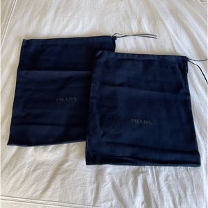 2 - Authentic PRADA Large Dust bags - Navy Blue - New